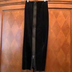 Fully lined  black suede designer skirt in perfect condition